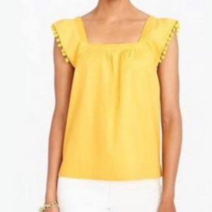 Jcrew Factory Cotton Sq-neck Tank w/ Poms (NWT)